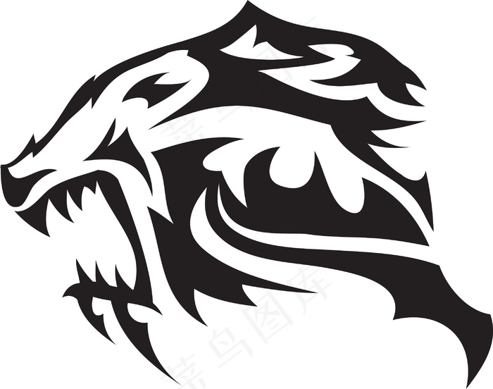 老虎头部落矢量元素