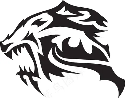 老虎头部落矢量元素