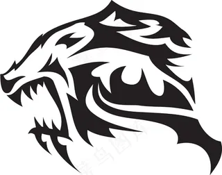 老虎头部落矢量元素