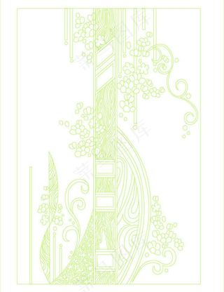 矢量雕刻线条图