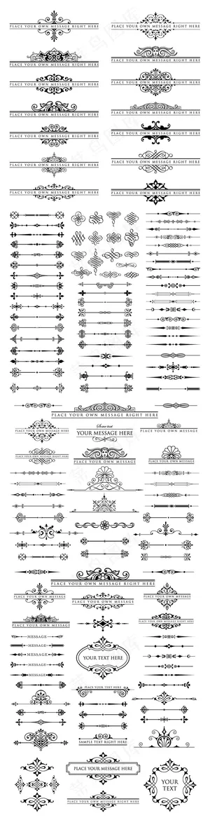 精美欧式花纹标题框设计模板