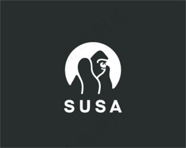 猩猩logoai矢量模版下载