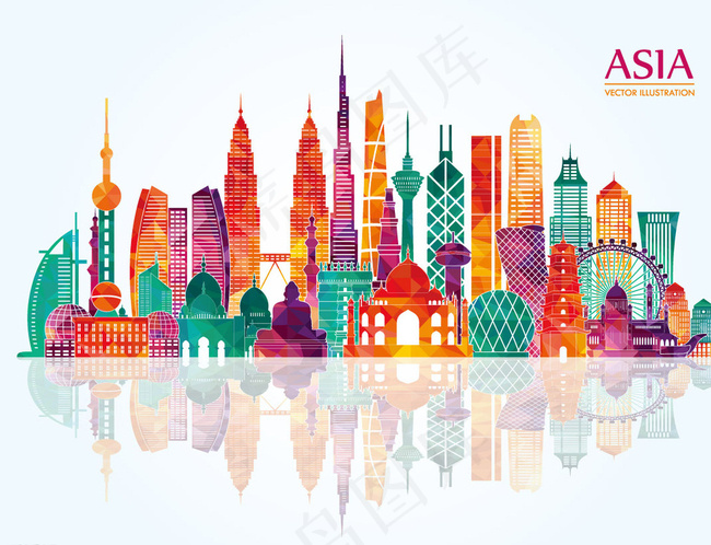 炫彩亚洲著名地标建筑图片