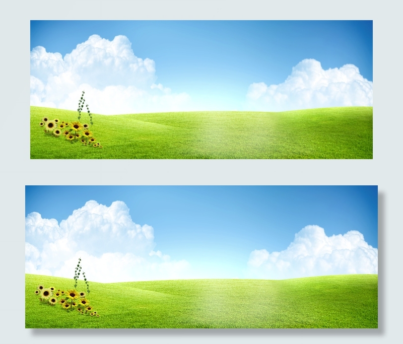 蓝天白云草地背景