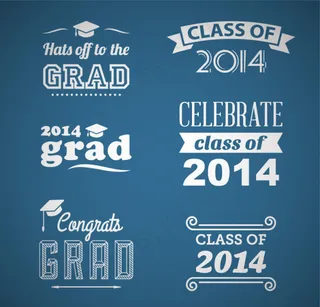 2014毕业生标签矢量素材