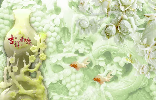 3D玉雕背景墙图片 3D玉雕背景墙图片