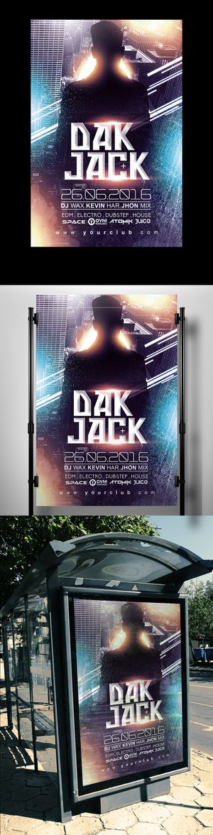 国外创意霓虹酒吧创意海报