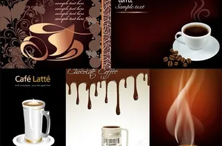 咖啡馆海报矢量素材