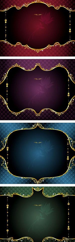 4精致的古典风格花边边框矢量素材