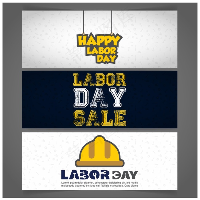 不同的旗帜与劳动节主题