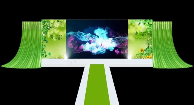 绿色婚礼效果图psd模版下载