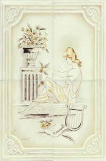 淡彩浮雕壁画文理贴图