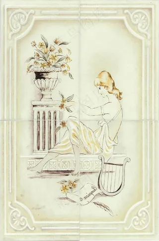 淡彩浮雕壁画文理贴图