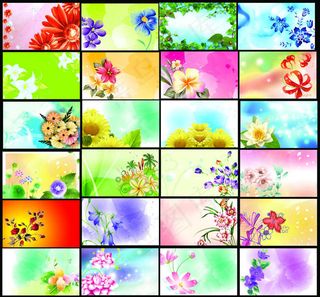 梦幻花纹名片卡片设计PSD素材