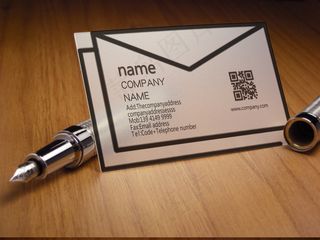 创意个性信封扁平化透明名片设计