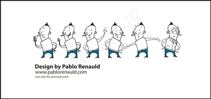 漫画活泼小男孩矢量素材 CDR