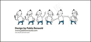 漫画活泼小男孩矢量素材 CDR