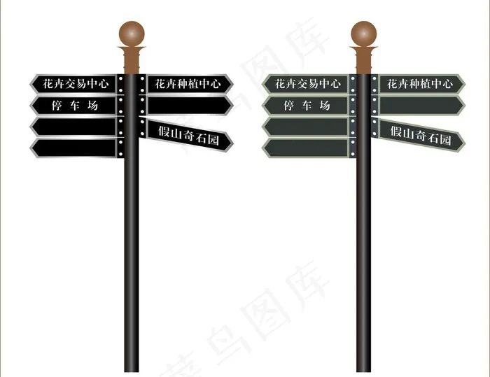 欧式指示牌图片ai矢量模版下载