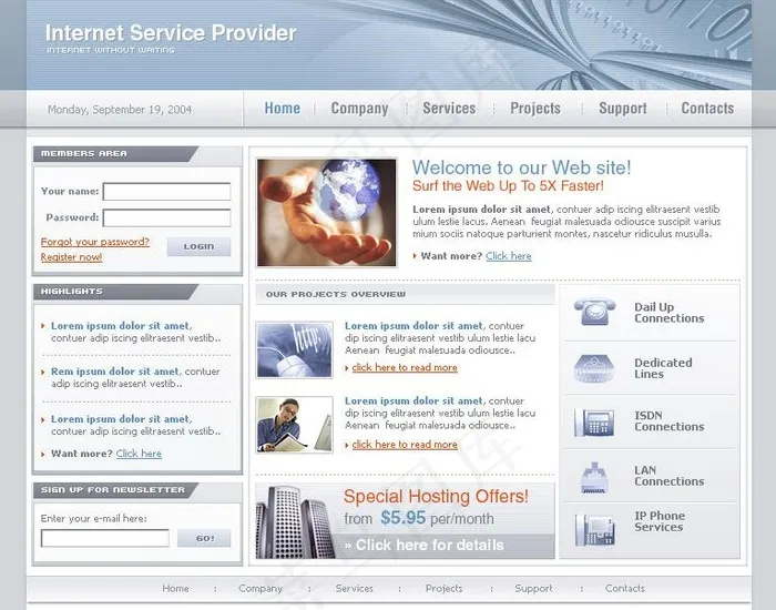 服务公司首页网站设计图片
