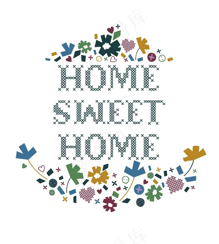 英文字体效果北欧风格图案素材