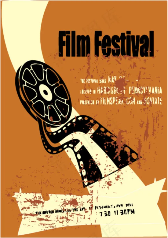 矢量怀旧复古电影背景eps,ai矢量模版下载