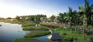 滨水景观效果图图片