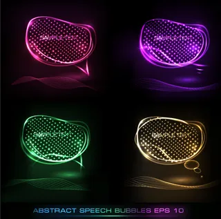 霓虹光效异形边框矢量素材