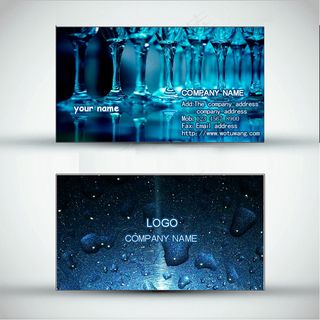 蓝色炫酷酒吧名片