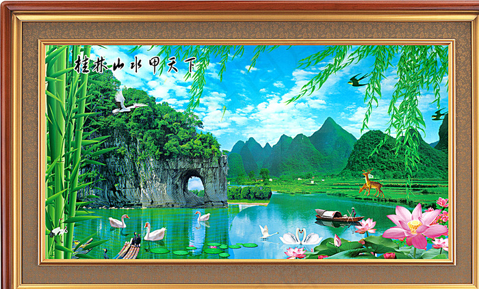 桂林山水画图片(6142X3780(DPI:60))psd模版下载