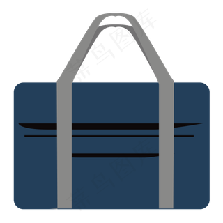 深蓝色手提袋子免抠图