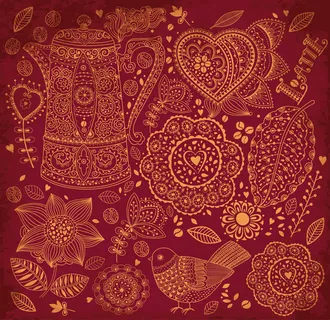 线描花纹装饰背景矢量素材