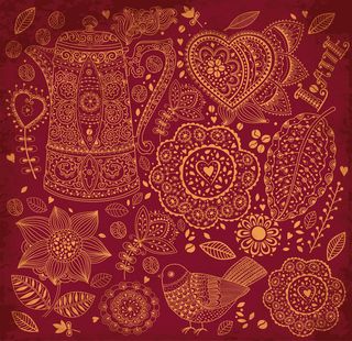 线描花纹装饰背景矢量素材