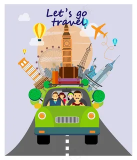 旅游创意扁平插画 旅游创意扁平插画