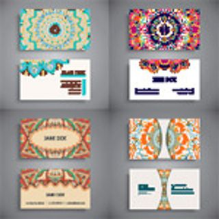 炫彩花纹底纹名片