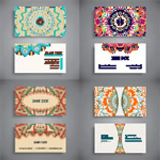 炫彩花纹底纹名片