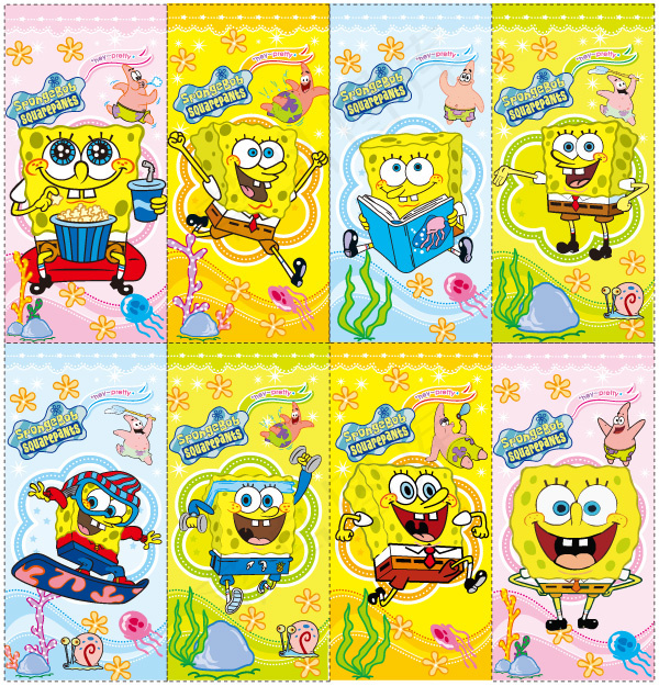 可爱卡通海绵宝宝矢量素材