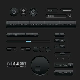 黑色立体按钮图标