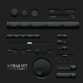 黑色立体按钮图标