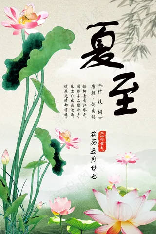 24节气夏至节日海报设计