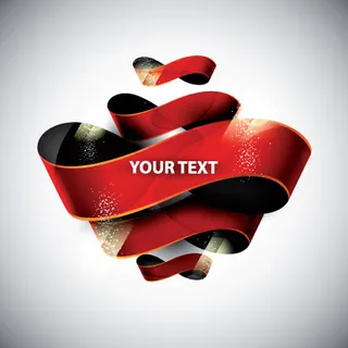 红丝带矢量背景01