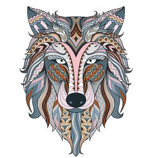 矢量卡通可爱狼