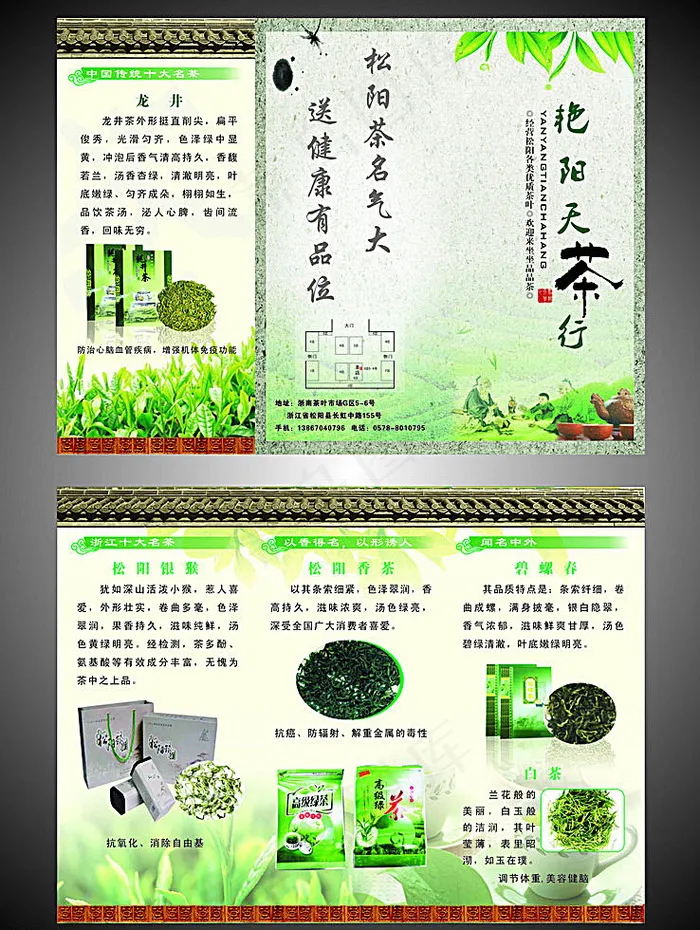 茶叶三折页cdr矢量模版下载