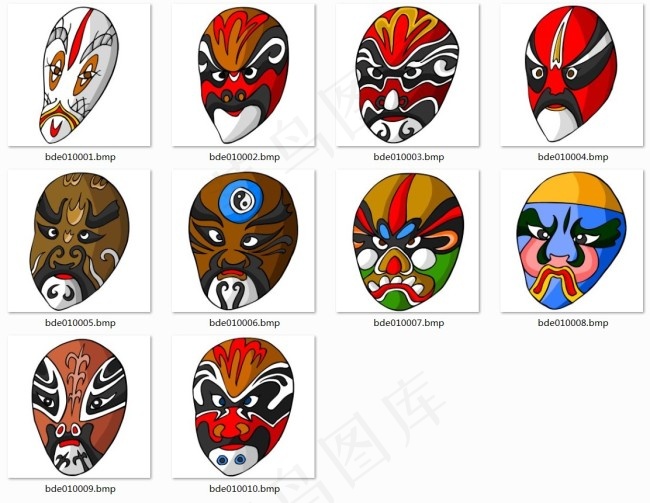 上古艺术脸谱十张