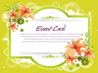 绿色百合花边框花纹背景素材