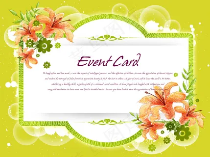 绿色百合花边框花纹背景素材 绿色百合花边框花纹背景素材