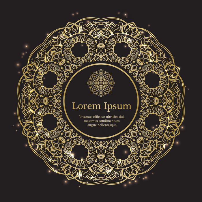 金色唯美花边边框花纹美景