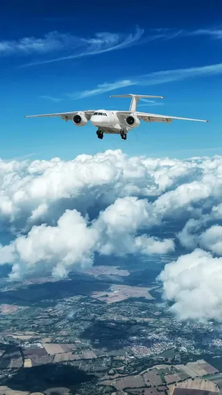 天空上的飞机高清摄影图片