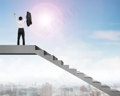 登台阶的商务人士高清图片 登台阶的商务人士高清图片