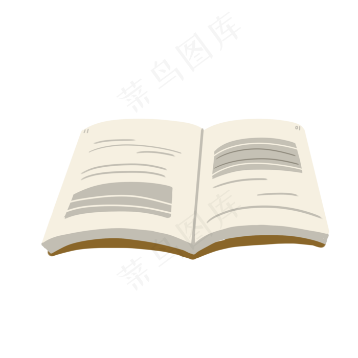 卡通手绘一本翻开的书