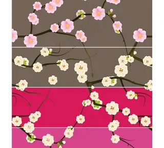 春天开花的花卉矢量模式